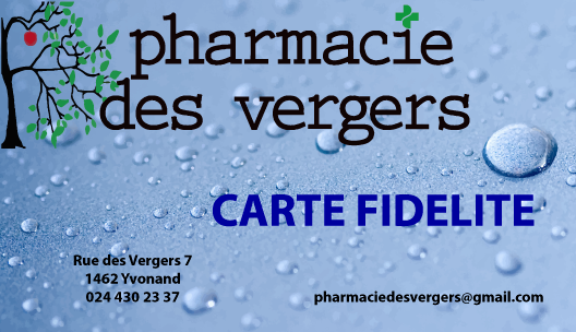 Carte fidélité Pharmacie des Vergers Yvonand